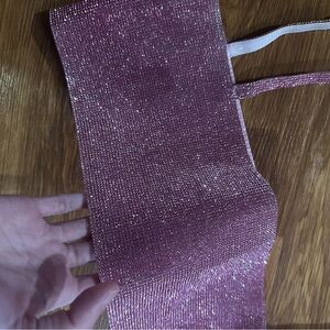 White Fox Boutique Pink Glitter Top